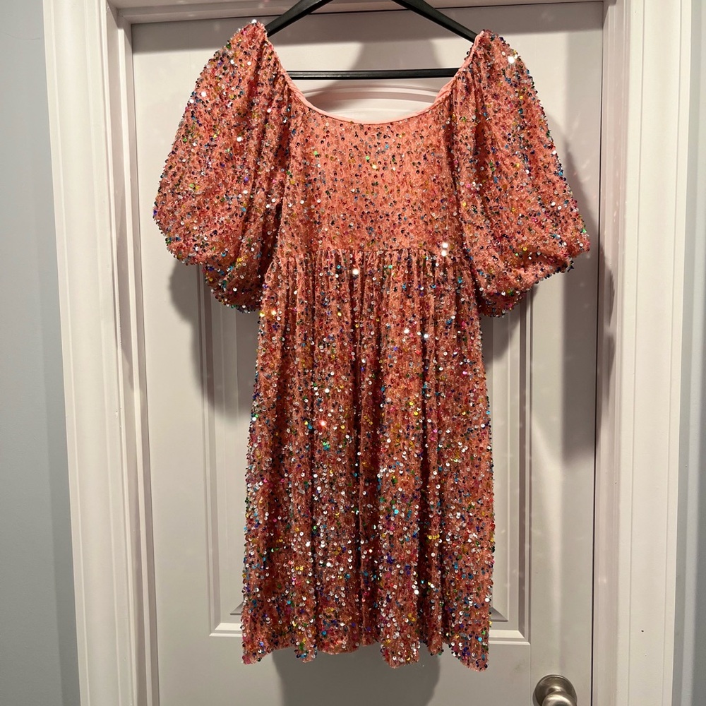 Lola + The Boys🍓Strawberry Birthday Cake Sequin Dress